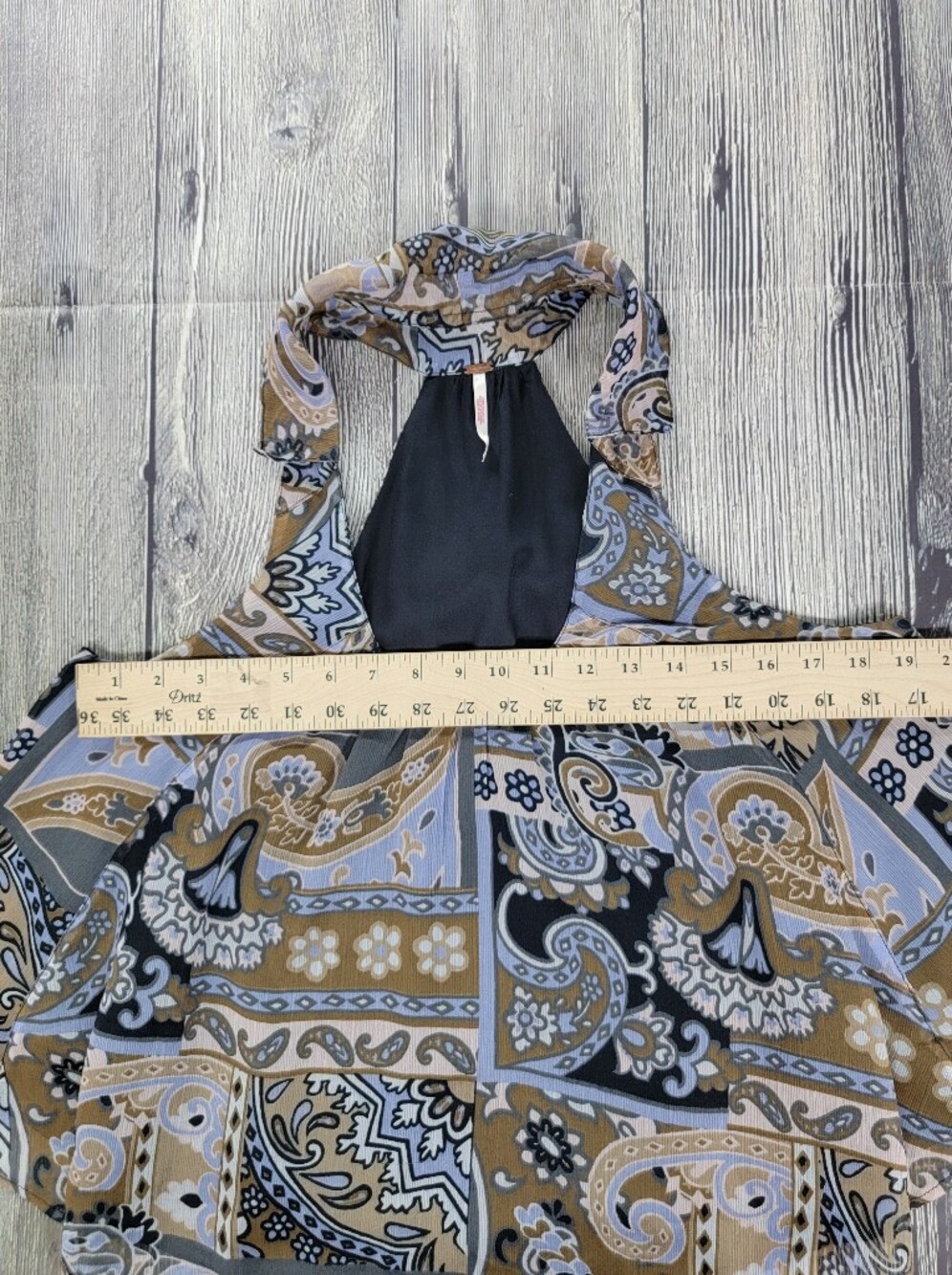 Free People Strawberry Chiffon Halter Paisley Print Tank Top Blouse - Picture 8 of 10